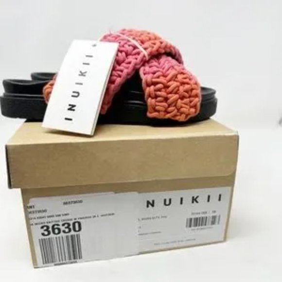 INUIKII Crochet Criss Cross Slide Sandals NWT - Size 8 - Picture 3 of 7
